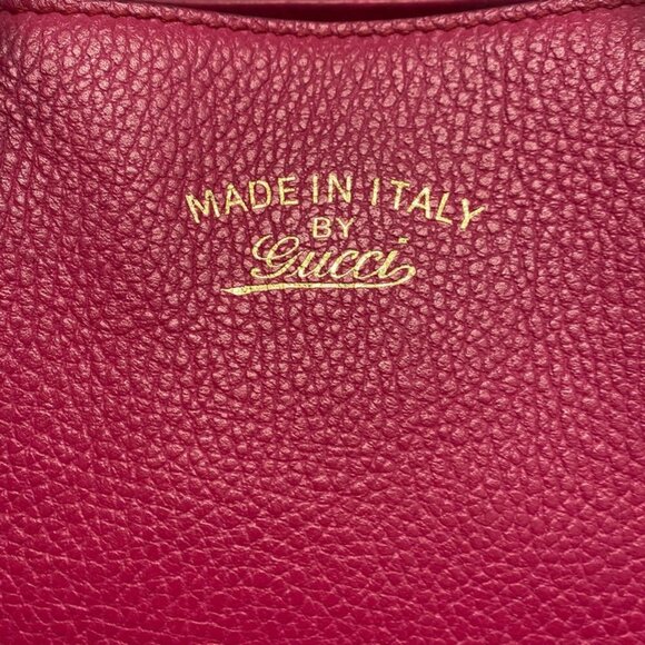 Gucci - Fuchsia Pebble Leather Medium Swing Tote - Picture 6 of 9